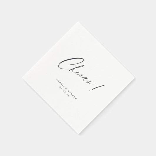 Elegant modern-chouwers script minimalistische bru servet (Hoek)