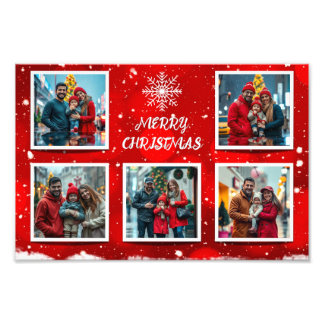 Elegant Modern Christmas Family Photo Design Foto Afdruk