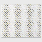 Elegant Modern Christmas Trees & Stars Holiday Cadeaupapier (Vlak)