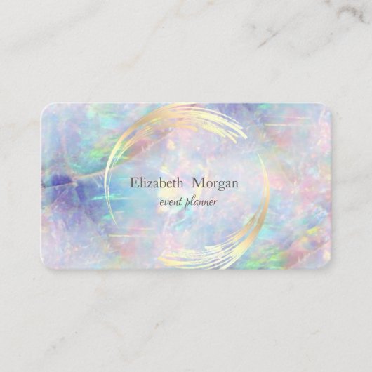 Elegant modern Circle Violet, goud, optisch Visitekaartje (Voorkant)