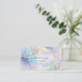 Elegant modern Circle Violet, goud, optisch Visitekaartje (Staand voorkant)