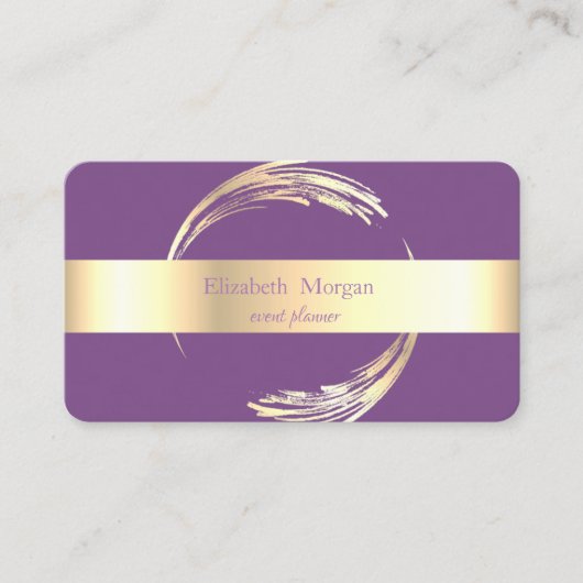 Elegant modern Circle Violet, goud Visitekaartje (Voorkant)