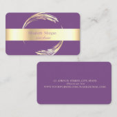 Elegant modern Circle Violet, goud Visitekaartje (Voorkant / Achterkant)