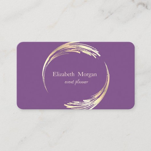 Elegant modern Circle Violet, goud Visitekaartje (Voorkant)