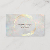 Elegant modern cirkelvormig violet, goud, wit opti visitekaartje (Voorkant)