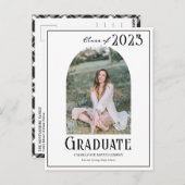 Elegant Modern Class of 2023 Photo Afstuderen Briefkaart (Voorkant / Achterkant)