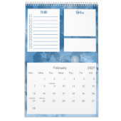 Elegant modern Classic Blue Stars patroonbord Kalender (Feb 2027)