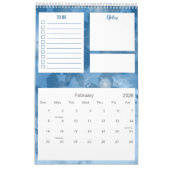 Elegant modern Classic Blue Stars patroonbord Kalender (Feb 2026)