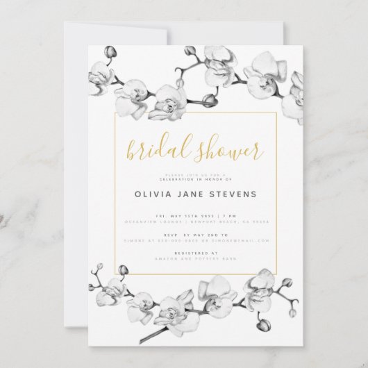 Elegant modern Classic Gold & Floral Vrijgezellenf Kaart (Voorkant)