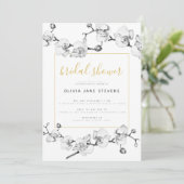 Elegant modern Classic Gold & Floral Vrijgezellenf Kaart (Staand voorkant)