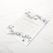 Elegant modern Classic Gold Orchids Vrijgezellenfe Folie Uitnodiging (Gedraaid)