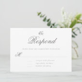 Elegant modern Classic minimal B W Wedding RSVP (Staand voorkant)
