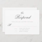 Elegant modern Classic minimal B W Wedding RSVP (Voorkant / Achterkant)