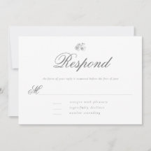 Elegant modern Classic minimal B W Wedding RSVP