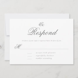 Elegant modern Classic minimal B W Wedding RSVP