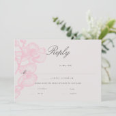 Elegant modern Classic Orchid Wedding Meal RSVP (Staand voorkant)