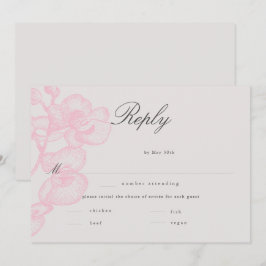 Elegant modern Classic Orchid Wedding Meal RSVP