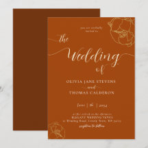 Elegant modern Classic Rust Brown Floral Wedding
