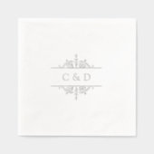 Elegant modern classic vintage wedding monogram folie servetten (Voorkant)