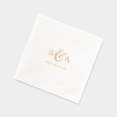 Elegant modern classic vintage wedding monogram folie servetten (Links)
