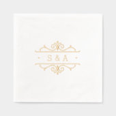 Elegant modern classic vintage wedding monogram  folie servetten (Voorkant)