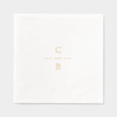 Elegant modern classic wedding monogram folie servetten (Voorkant)