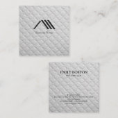 Elegant Modern Classy Logo Ivory White Vierkante Visitekaartje (Voorkant / Achterkant)