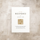 Elegant Modern Classy Luxe QR code Bruiloft RSVP Kaartje