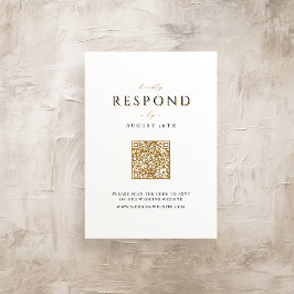 Elegant Modern Classy Luxe QR code Bruiloft RSVP Kaartje