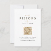 Elegant Modern Classy Luxe QR code Bruiloft RSVP Kaartje (Voorkant)