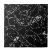 Elegant modern Classy Terrazzo Black White Pattern Tegeltje (Voorkant)