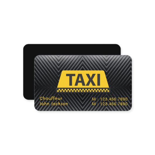 Elegant Modern Classy Uber taxi zwart Visitekaartje (Voorkant / Achterkant in situ)
