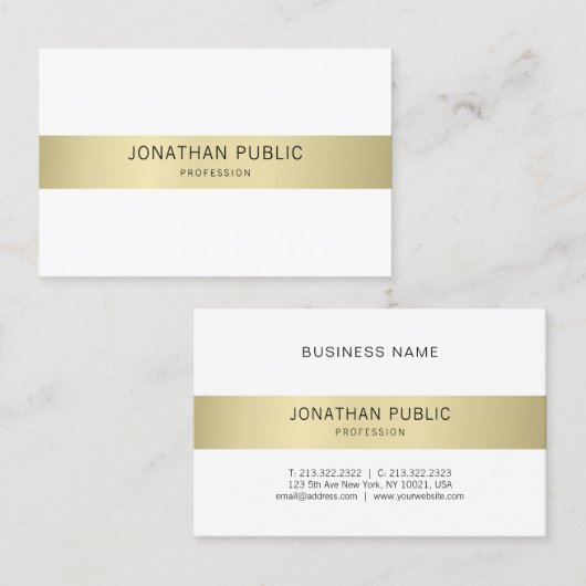 Elegant Modern Clean Design Luxury Trendy Plain Visitekaartje (Voorkant / Achterkant)