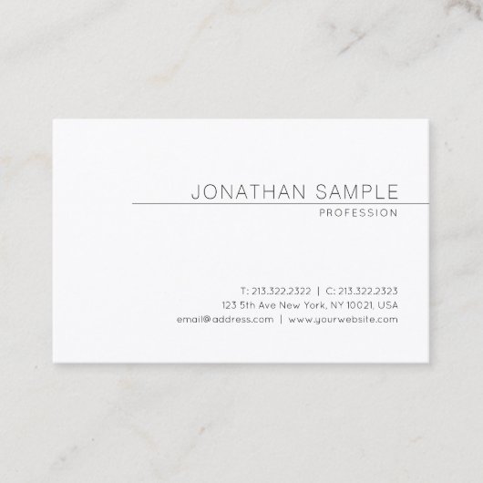 Elegant Modern Clean Design Trendy Plain Luxury Visitekaartje (Voorkant)