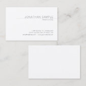 Elegant Modern Clean Design Trendy Plain Luxury Visitekaartje (Voorkant / Achterkant)