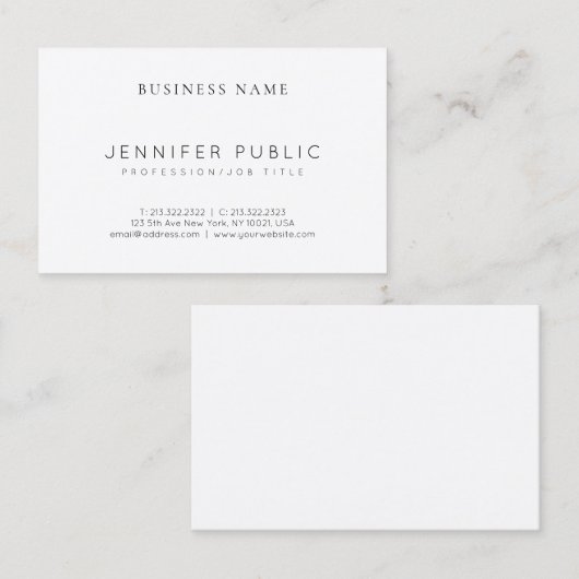 Elegant Modern Clean Plain Luxury Professional Visitekaartje (Voorkant / Achterkant)