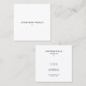Elegant Modern Clean Sjabloon Custom Jouw tekst Vierkante Visitekaartje (Voorkant / Achterkant)
