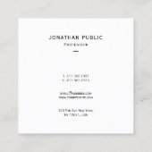 Elegant Modern Clean Sjabloon Custom Jouw tekst Vierkante Visitekaartje (Achterkant)