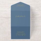 Elegant Modern Coastal Blue Minimalist Wedding All In One Uitnodiging (Buiten)