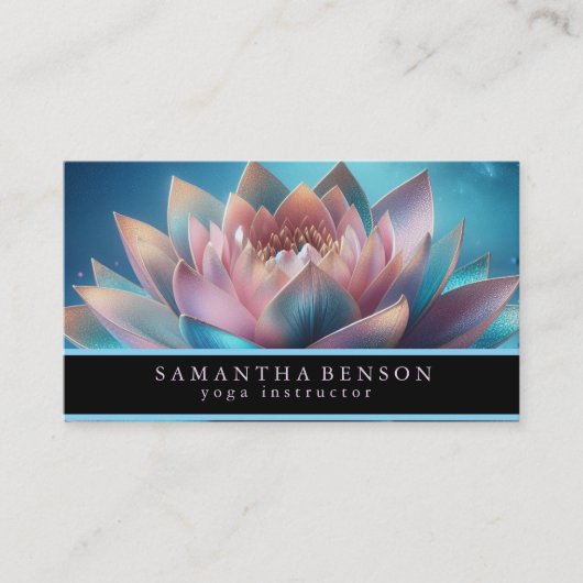 Elegant Modern Colorful Lotus Flower Logo Yoga Visitekaartje (Voorkant)