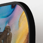 Elegant Modern Colorful Marbled Monogram Name  Pickleball Paddle (Links Detail)