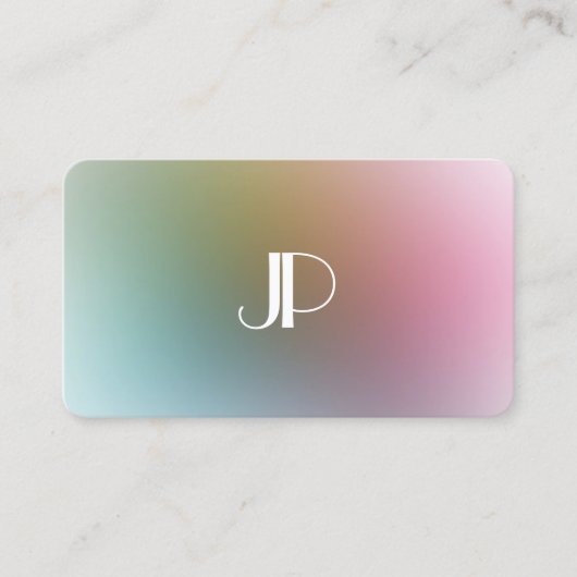 Elegant Modern Colorful Monogram Luxury Sjabloon Visitekaartje (Voorkant)