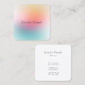 Elegant Modern Colorful Persoonlijke Sjabloon Vierkante Visitekaartje (Voorkant / Achterkant)