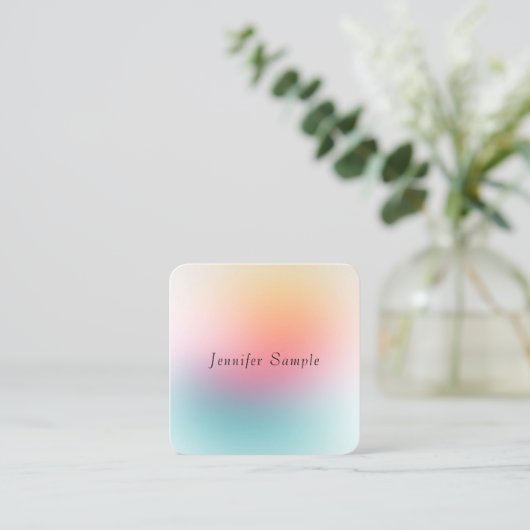 Elegant Modern Colorful Persoonlijke Sjabloon Vierkante Visitekaartje (Staand voorkant)