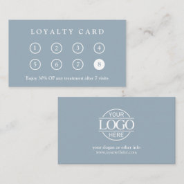 Elegant Modern Company Business Logo Dusty Blue Klantenkaartje