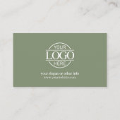 Elegant Modern Company Business Logo Sage Green Klantenkaartje (Achterkant)