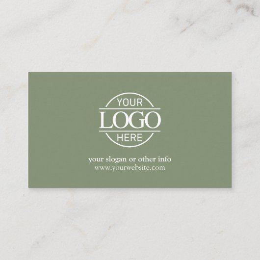Elegant Modern Company Business Logo Sage Green Klantenkaartje (Achterkant)