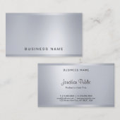 Elegant Modern Company Firm Glamor Silver Plain Visitekaartje (Voorkant / Achterkant)