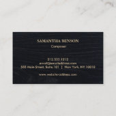 Elegant Modern Composer Arranger Music Musician Visitekaartje (Achterkant)