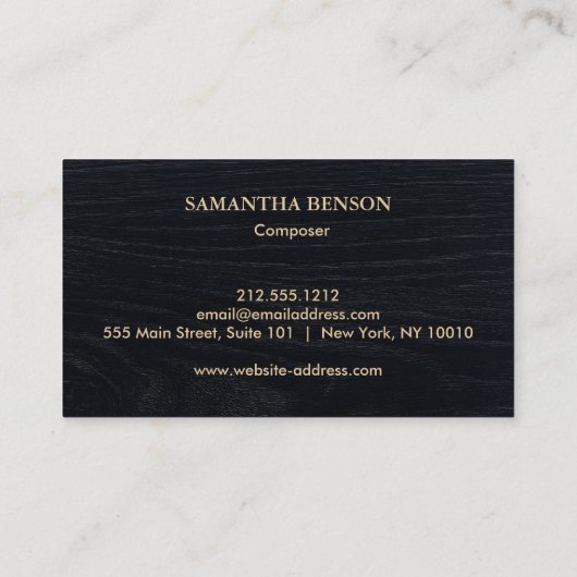 Elegant Modern Composer Arranger Music Musician Visitekaartje (Achterkant)